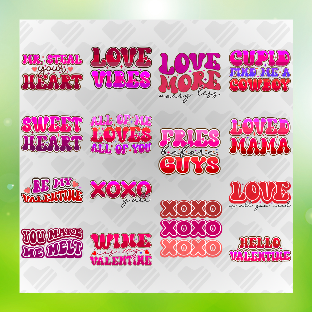 Retro Valentines Bundle Valentines Day v2 Transfer