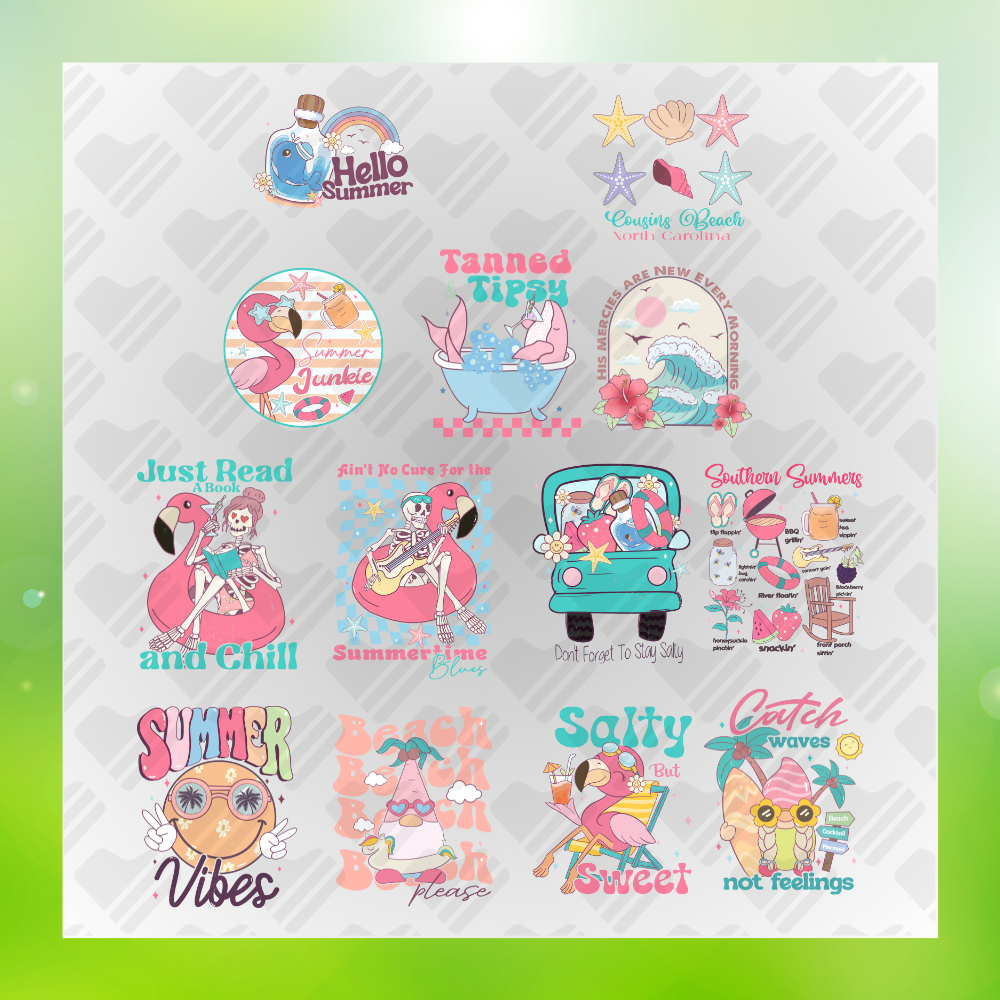 Cute Summer Bundle Swimming And Chill Transfer