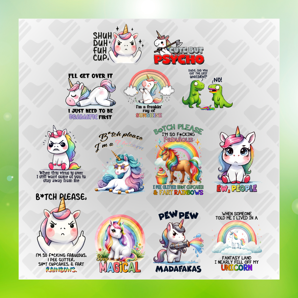 Funny Unicorn Bundle Rainbows And Me Transfer