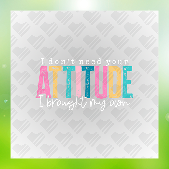 Attitude White font Sticker