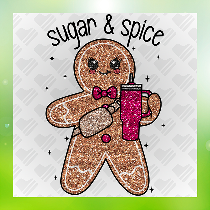 Faux Glitter Sugar & Spice Sticker