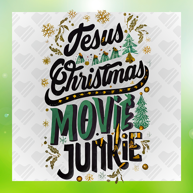 Jesus Xmas Movie Junkie Sticker