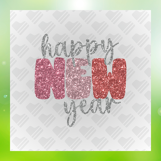 Glitter Look, No Mess New Year 3 Sticker