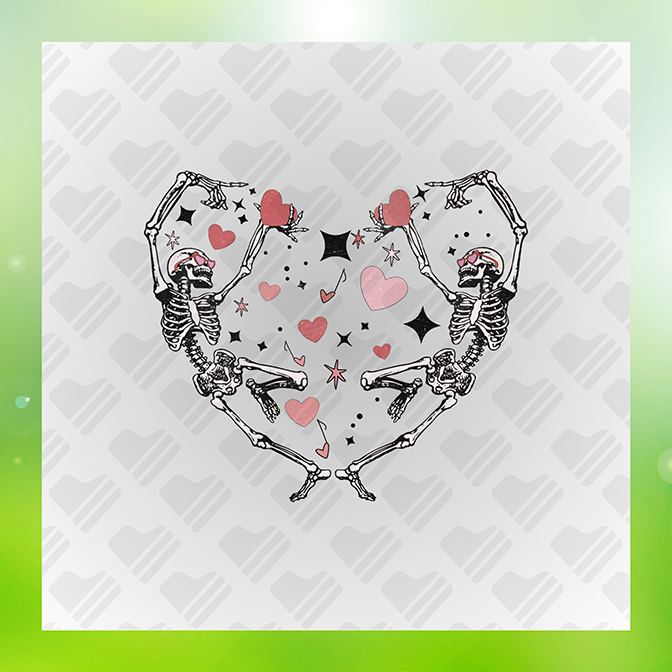 Skeleton Couple's In Love Sticker