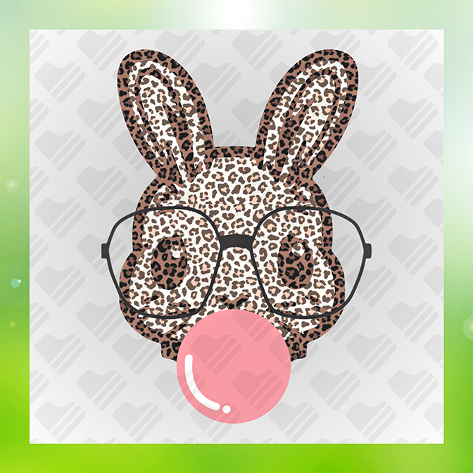 Rabbit Blowing Gum Sticker