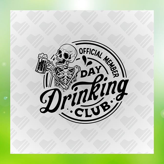 Official Member Day Drinking Club Sticker