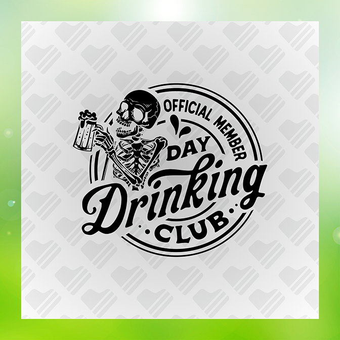 Official Member Day Drinking Club Sticker