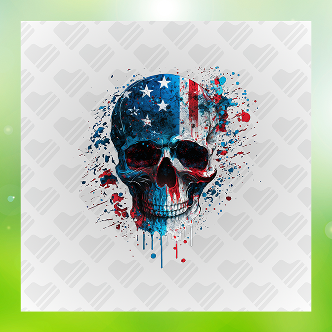 USA Painted Skull Sticker
