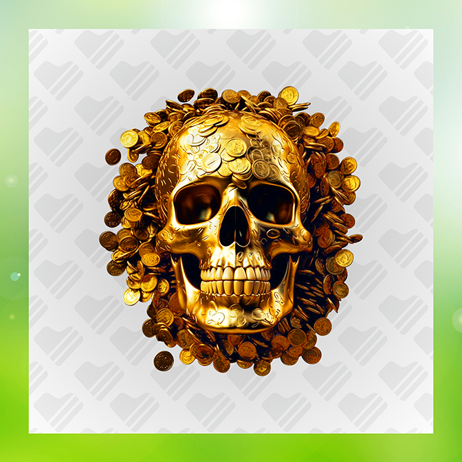 Golden Skull Sticker
