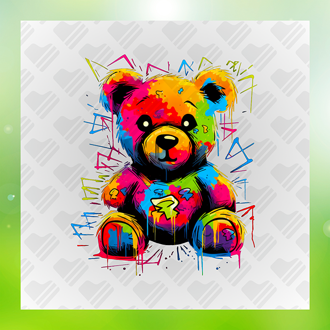 Painted Teddy Bear Sticker