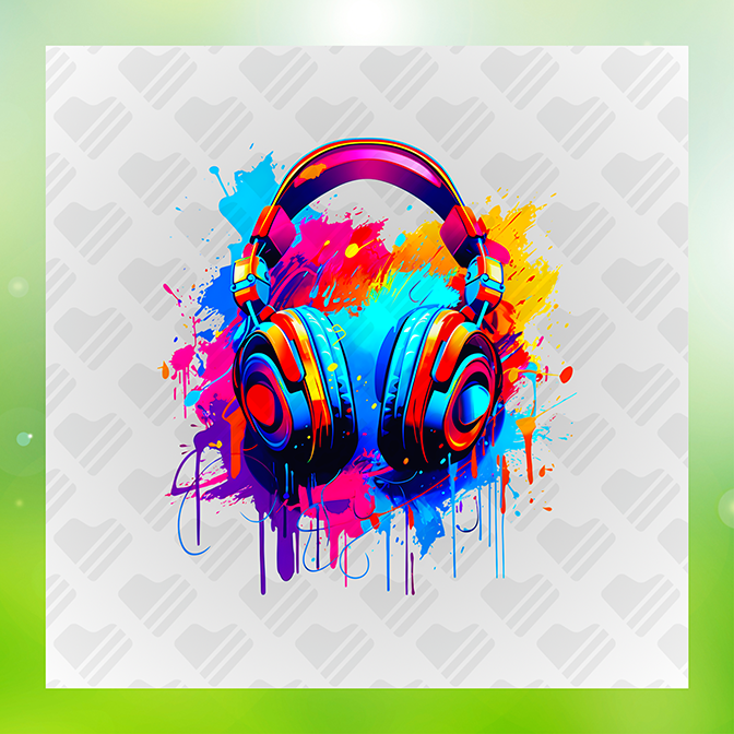 Colorful Splash Headset Sticker