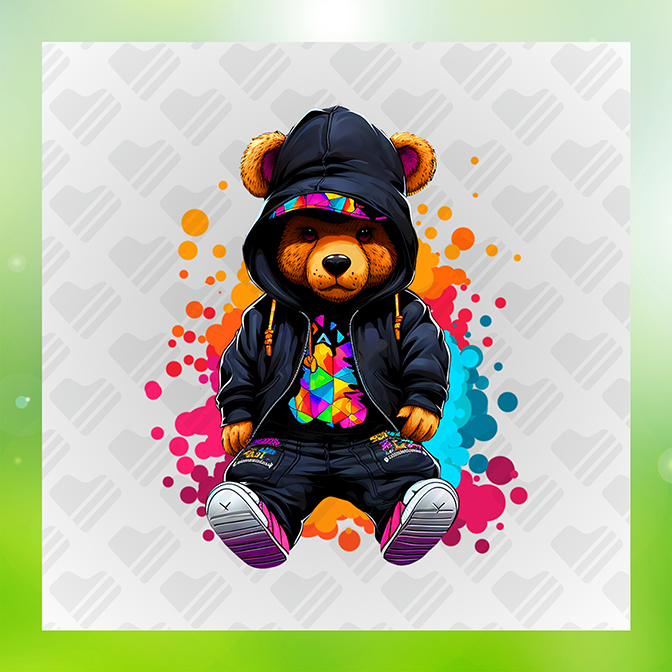 Painted Hoodie Teddy Bear Sticker