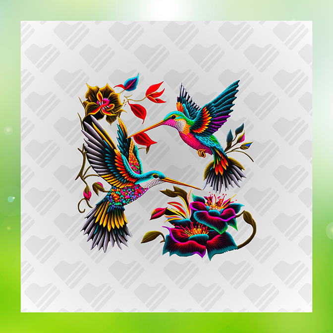 Birds Flocking At FLower Sticker