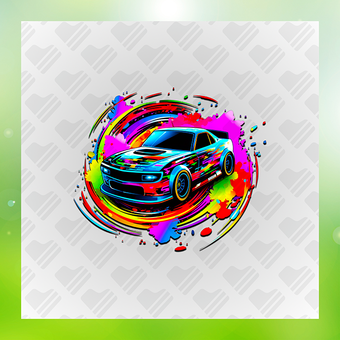 Colorful Splash of Race Car Sticker