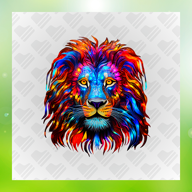 Colorful Lion Sticker – One Heart Apparel