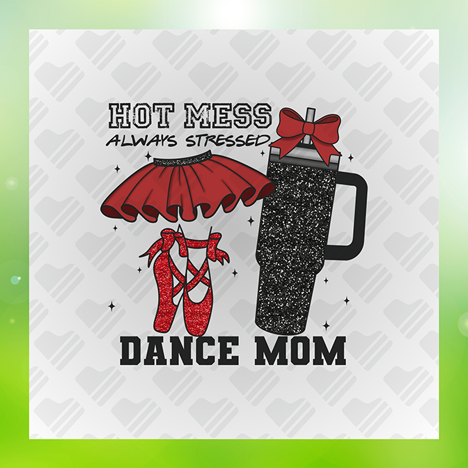 Glitter Look No Mess Dance Mom Sticker