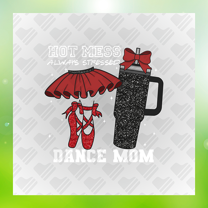 Glitter Look No Mess Dance Mom Sticker