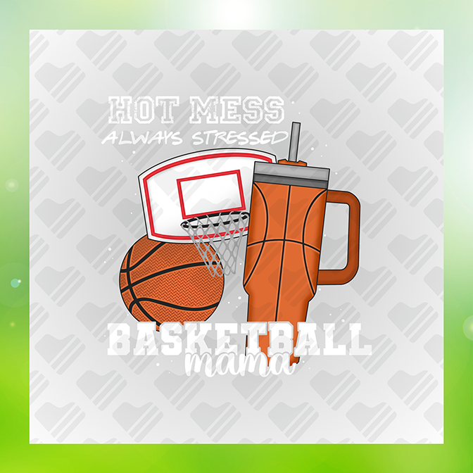 Hot Mess Always Stressed Basketball Mama Sticker