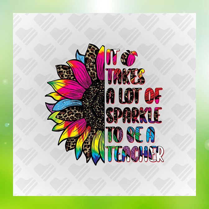 Glitter Look No Mess To Be A Teacher Sticker