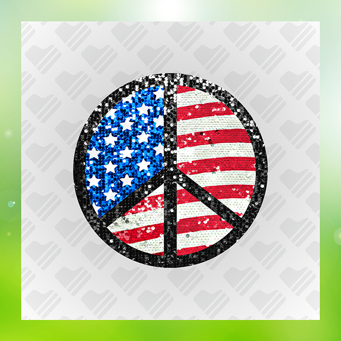 Glitter Look No Mess Peace America Sticker