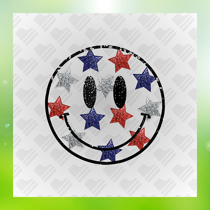 Glitter Look Emoji Star Sticker