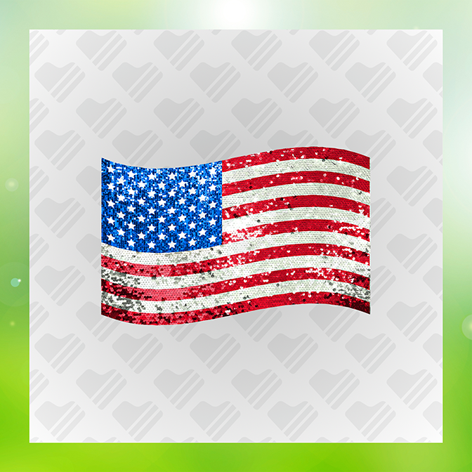 Glitter Look American Flag v2 Sticker