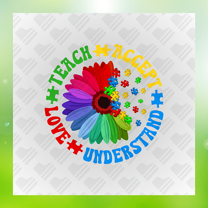 Autism Love Teach Accept Sticker