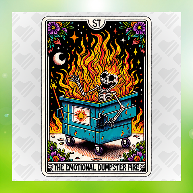 The Emotional Dumpster Fire Sticker