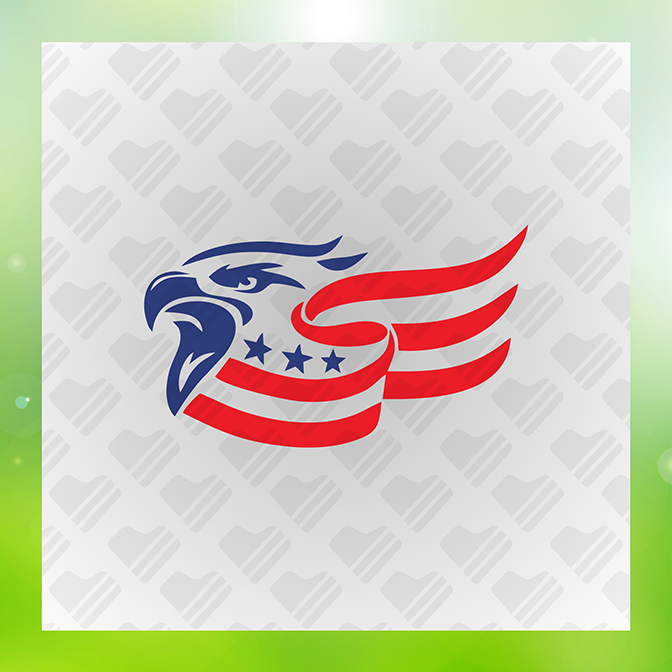 Patriotic Eagle Emblem Sticker