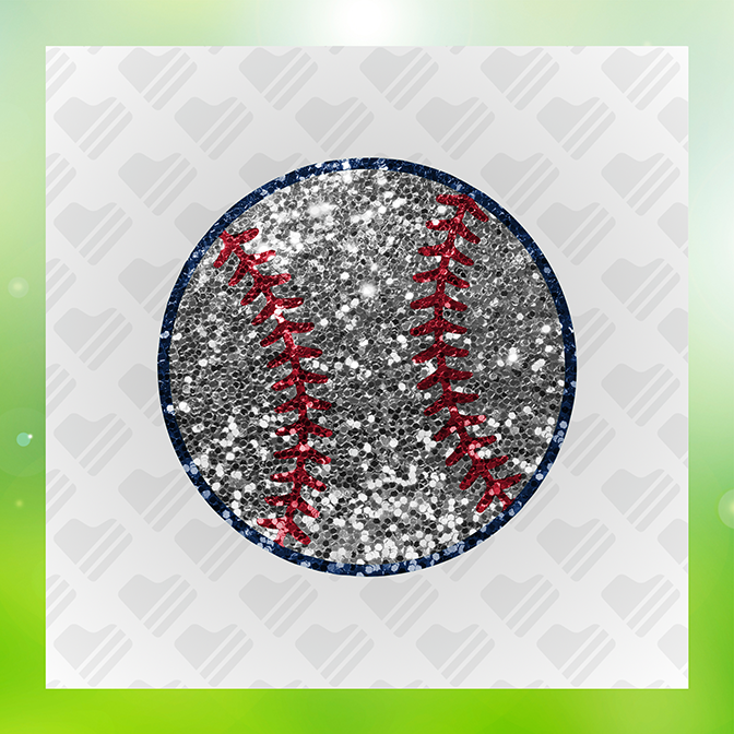 Baseball Glittered Ball Sticker