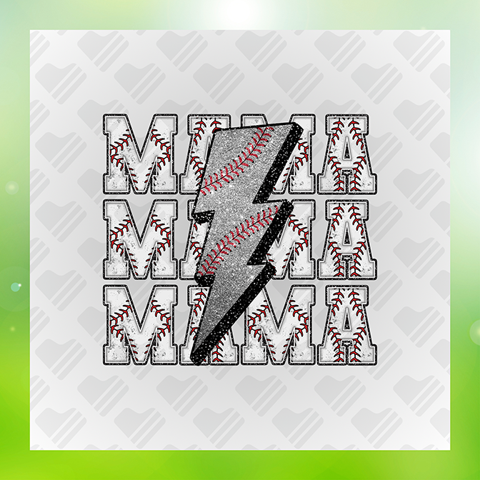 Mama Baseball Thunder Sticker