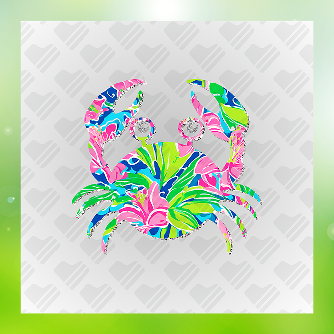 Glitter Look No Mess Crab Sticker