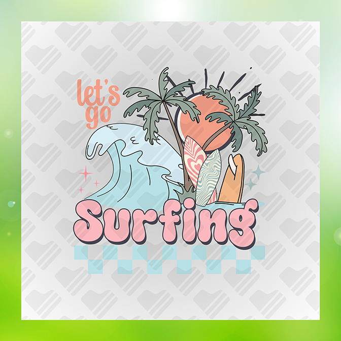 Lets Go Surfing Summer Sticker