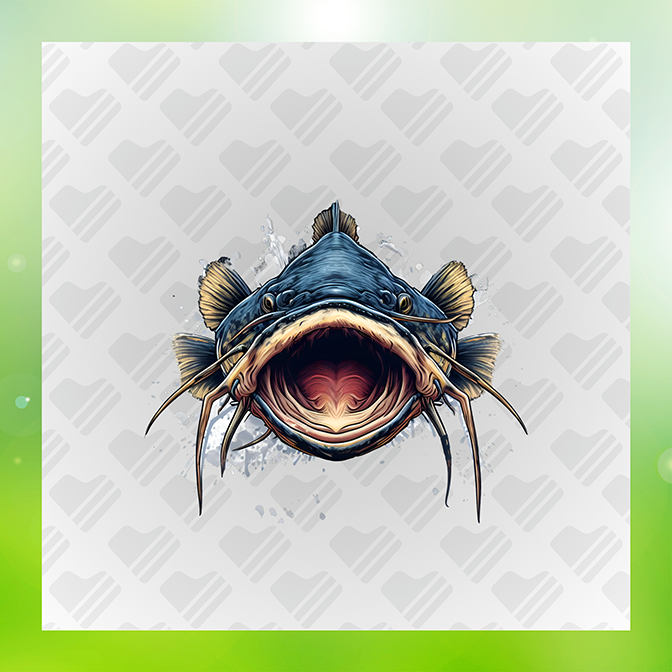 Cat Fish Fishing Sticker