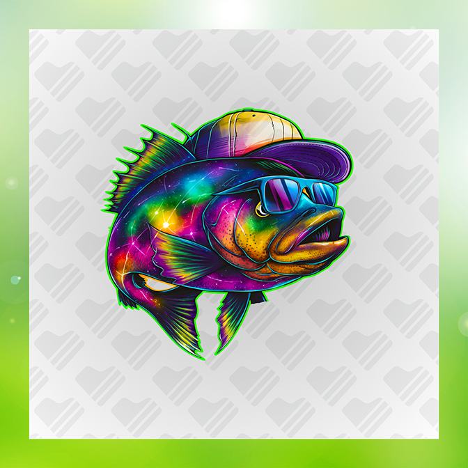 Groovy Fish Fishing Sticker