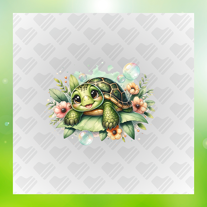 Turtle Flower Turlte Sticker