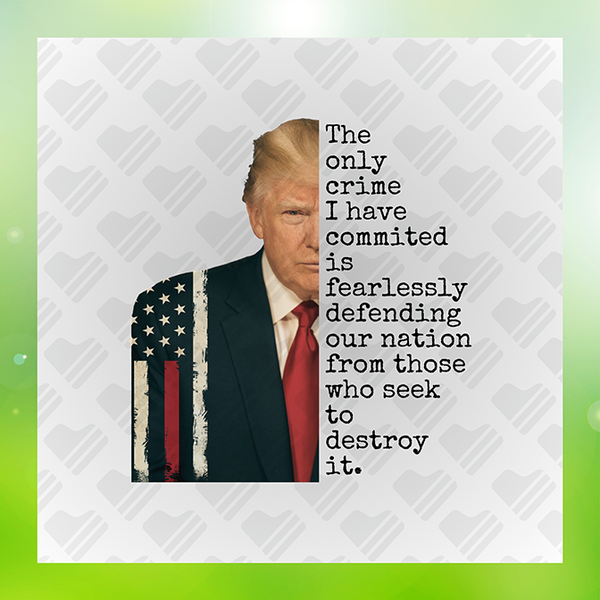 The Only Crime I Commited Trump Sticker – One Heart Apparel