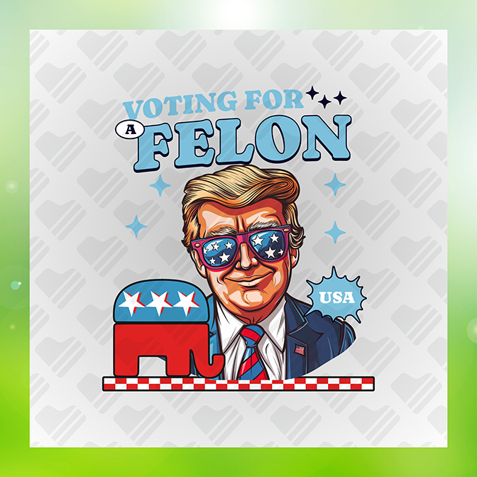 Voting For Felon Trump Sticker