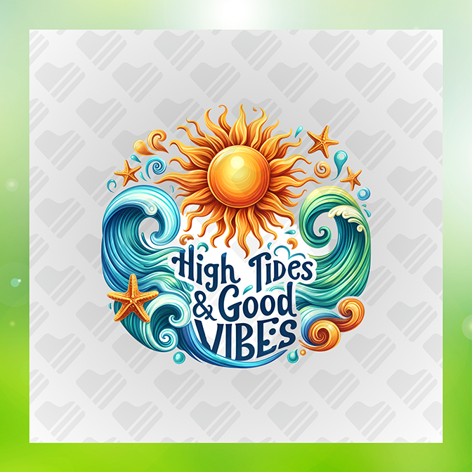 High Tides Good Vibes Summer Sticker