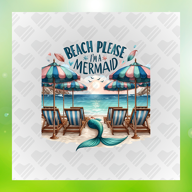 Beach Please I'm A Mermaid Ver. 2 Summer Sticker