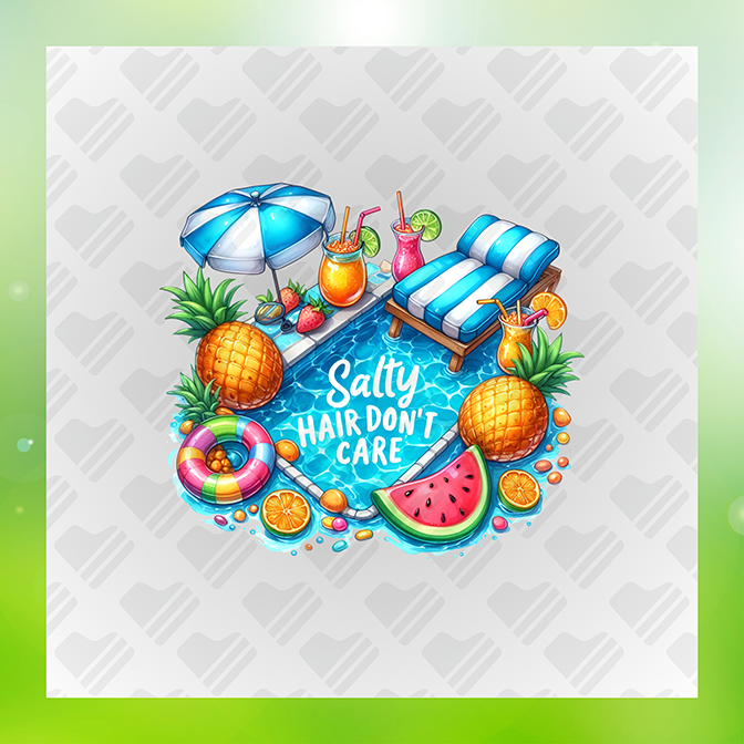 Salty Hair Don't Care Summer Sticker