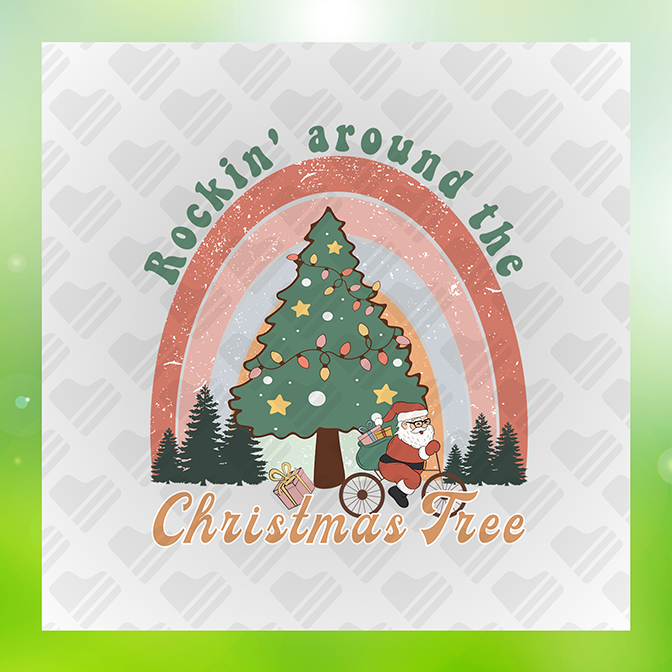 Santa Rockin' Around Sticker